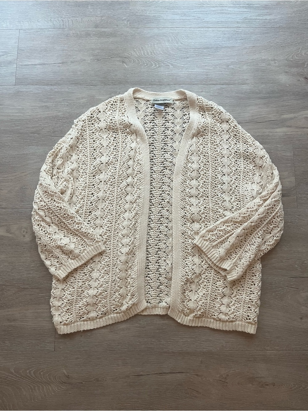 Cotton Emporium cream knit cardigan